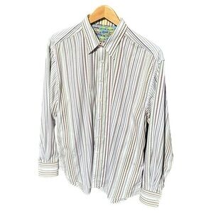 Robert Graham Men’s Mini Cooper‎ Sport Shirt Flip Cuff Striped (Size 2XL)